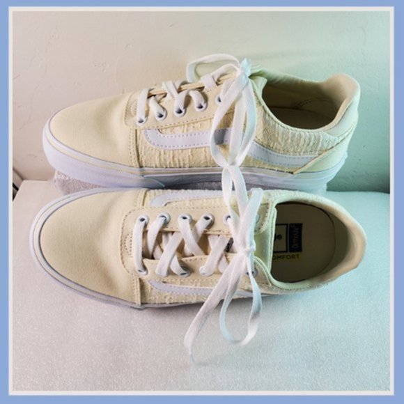 Vans Off the Wall Yellow & White Sneakers Size 7.5 - Picture 4 of 8